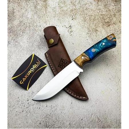 El Yapımı Yerli Üretim Epoksi Hibrit Kabzeli Bushcraft Avcı Av Kamp Bıçağı Kod:ckr553 - Çakıroğlu