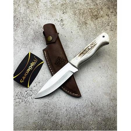 El Yapımı Yerli Üretim Geyik Boynuzu Kabzeli Bushcraft Avcı Av Kamp Bıçağı Kod:ckr185/02 - Çakıroğlu