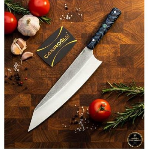 El Yapımı Yerli Üretim N690 Böhler Kiritsuke Model Cigarta Kabzeli Şef Aşçı Bıçağı Ckr796-08 - Çakıroğlu