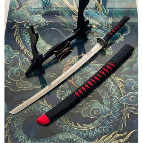 El Yapımı Yerli Ve Tamamen El İşçiliği 60 Cm Kızıl Gölge Rengi, Stand Ve Kın’lı Katana Ckr835-05 - Çakıroğlu