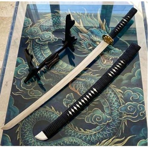 El Yapımı Yerli Ve Tamamen El İşçiliği 90 Cm Kara Gölge Rengi, Stand Ve Kın’lı Katana Ckr835-06 - Çakıroğlu